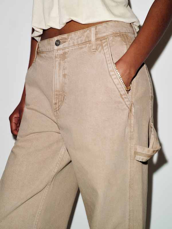 Diego Mid Rise Baggy Utility Jeans - Petoskey