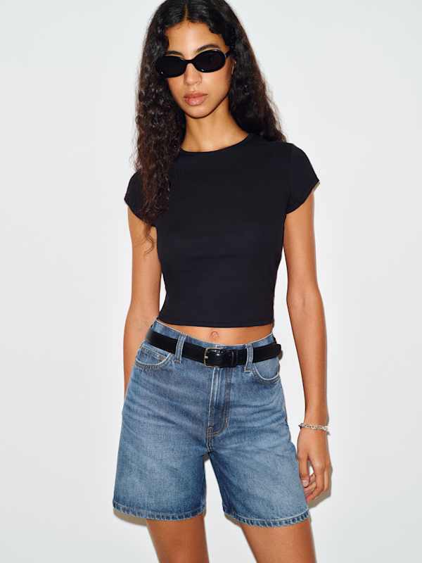 Short en jean taille haute Saige, 10 cm - Beckett