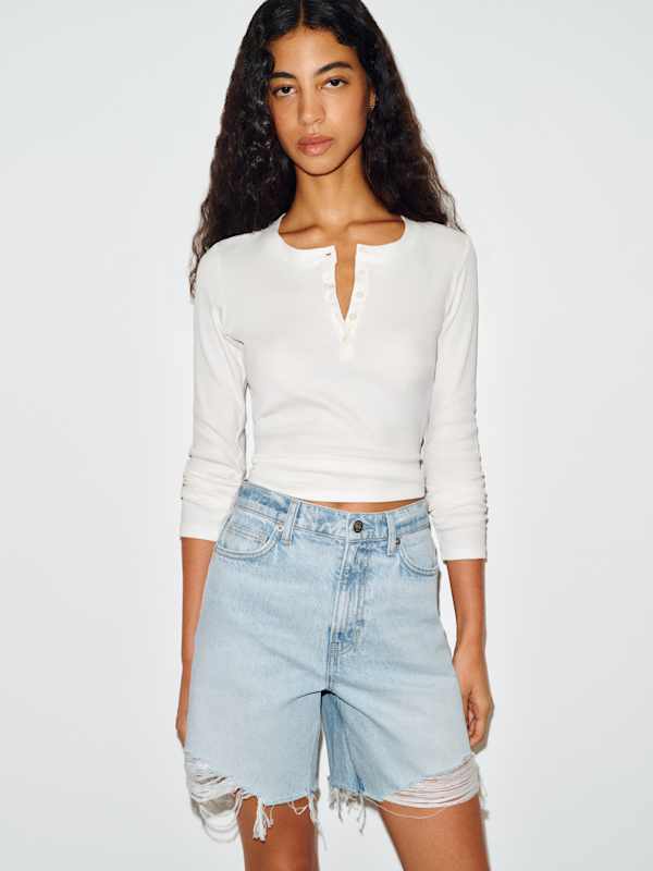 Short en jean taille haute Saige, 10 cm - Dory