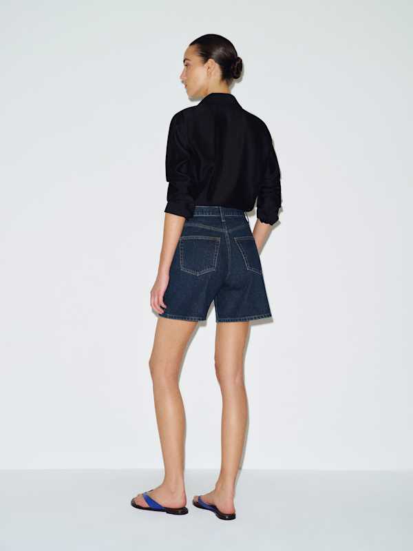Short en jean taille haute Saige, 10 cm - Titan