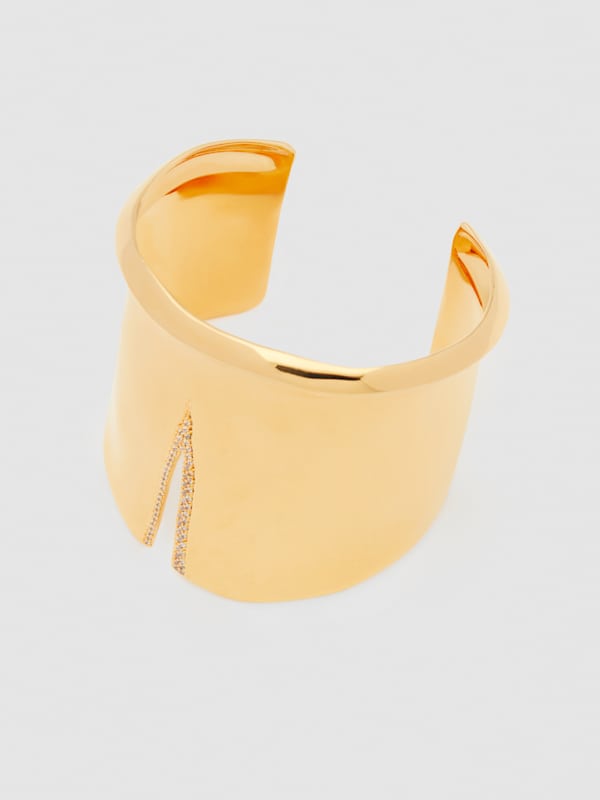 Gertrude Cuff - Gold With Pave Slit