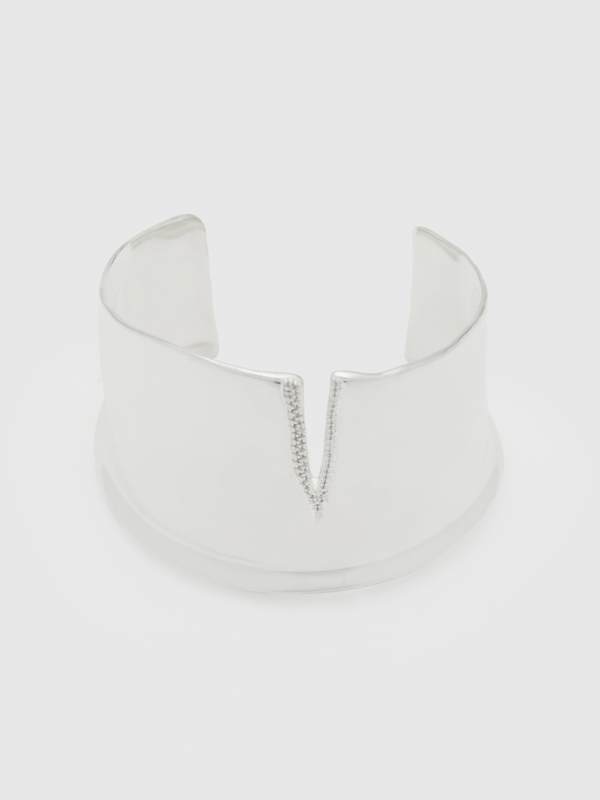 Gertrude Cuff - Silver With Pave Slit