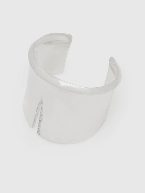 Gertrude Cuff - Silver With Pave Slit