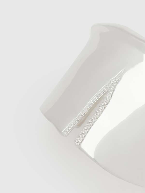 Gertrude Cuff - Silver With Pave Slit