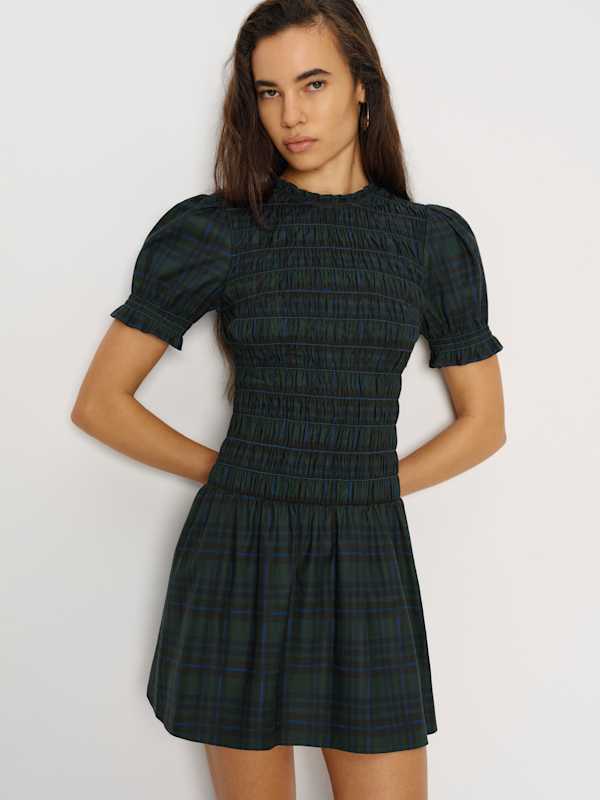 Leannah Dress - Forest Plaid