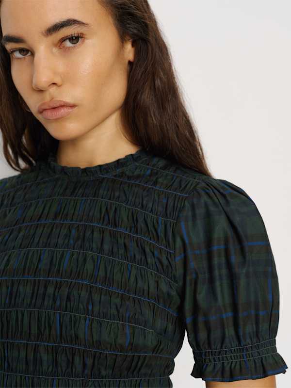 Leannah Dress - Forest Plaid