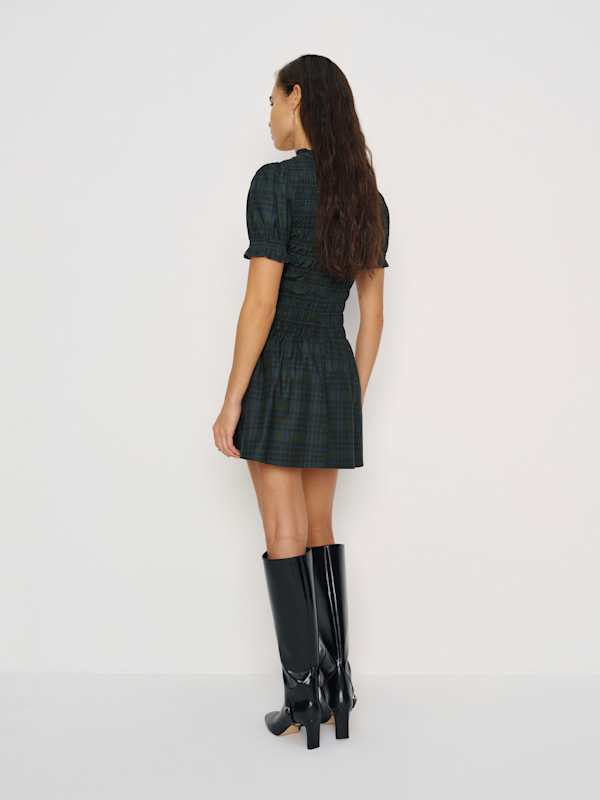 Leannah Dress - Forest Plaid