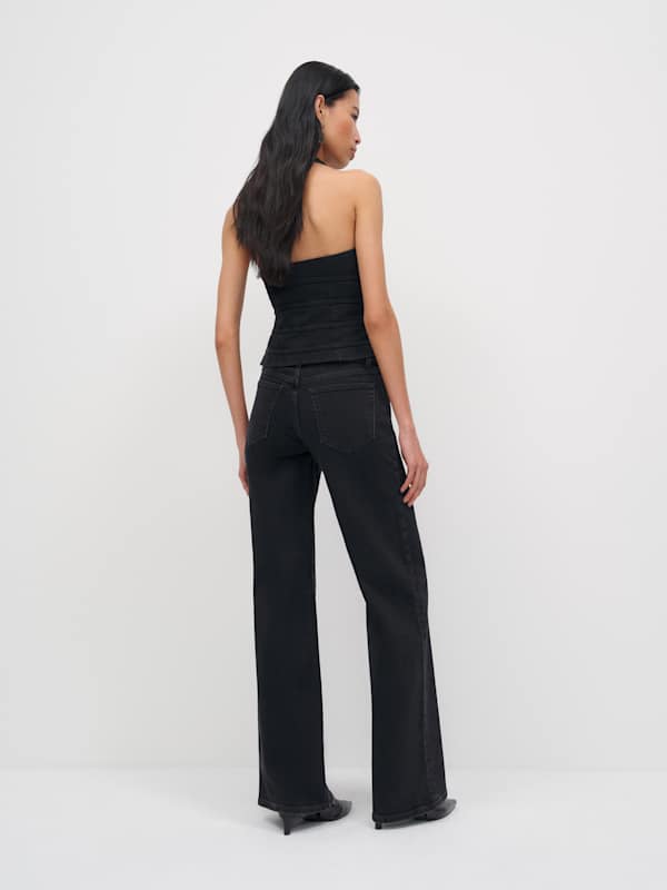 Kyleigh Denim Halter Top - Schorl