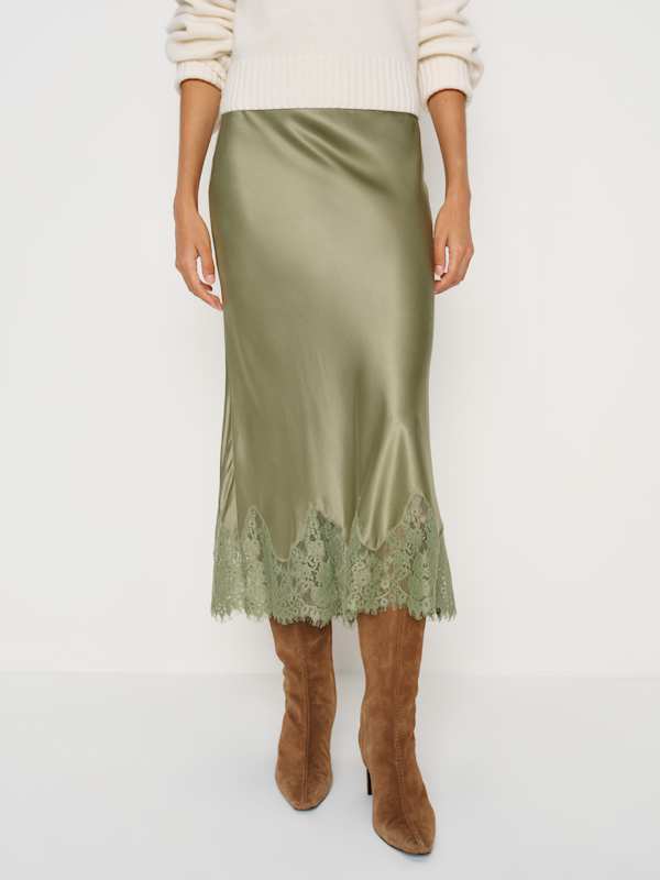 Carolina Silk Skirt - Artichoke
