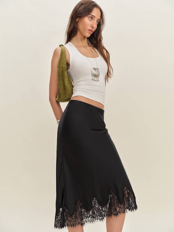 Carolina Silk Skirt - Black