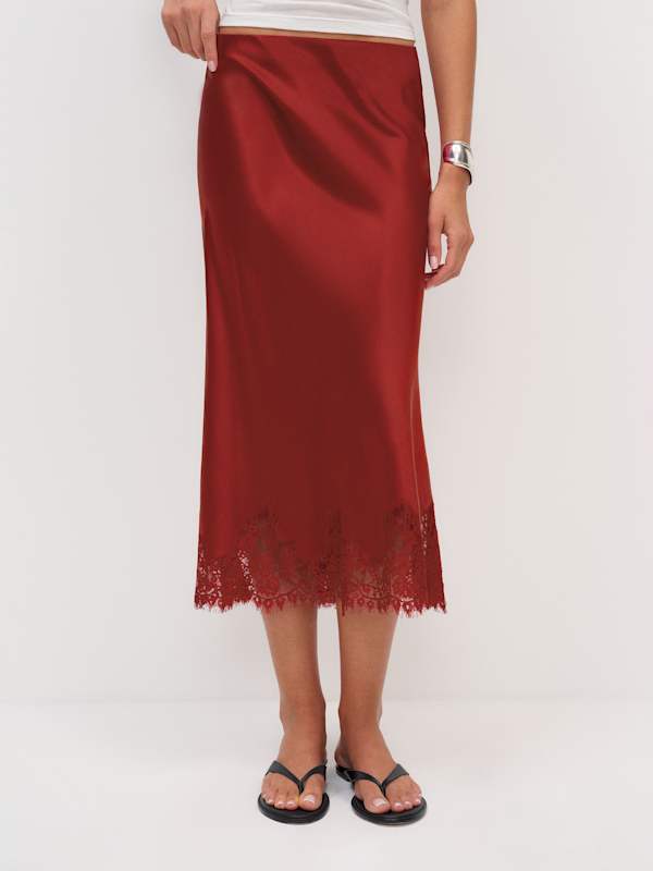 Carolina Silk Skirt - Sangre