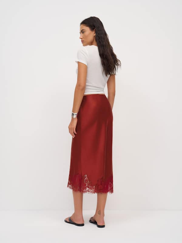Carolina Silk Skirt - Sangre