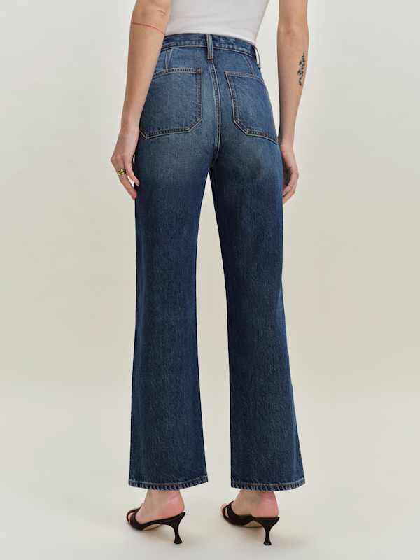 Alyssa Stretch High Rise Wide Leg Cropped Jeans - Mellusine