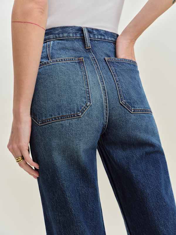 Alyssa Stretch High Rise Wide Leg Cropped Jeans - Mellusine