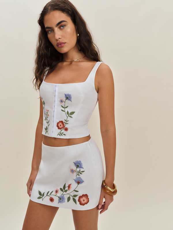 Ren Linen Skirt - White