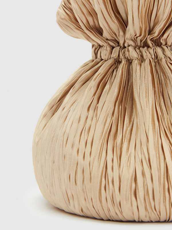 Aphrodite Pleated Pouch - Plisse Champagne Satin