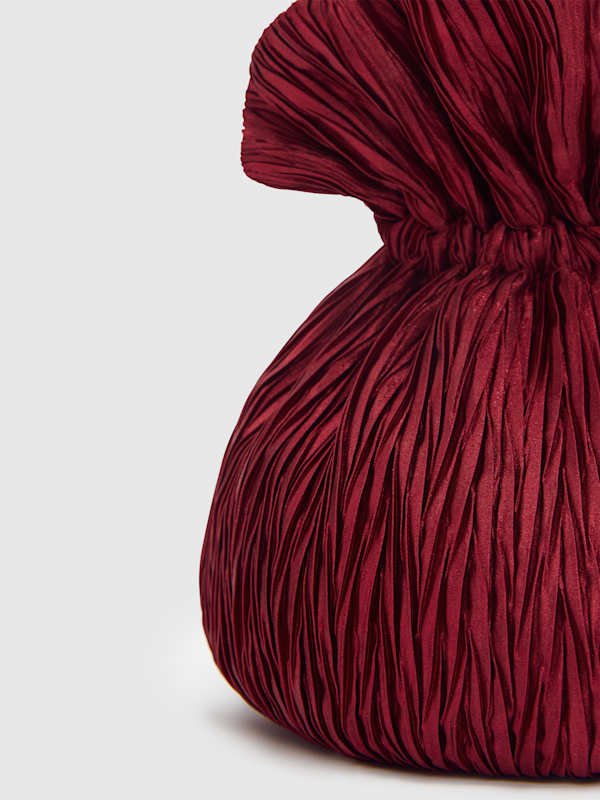 Aphrodite Pleated Pouch - Plisse Oxblood Satin