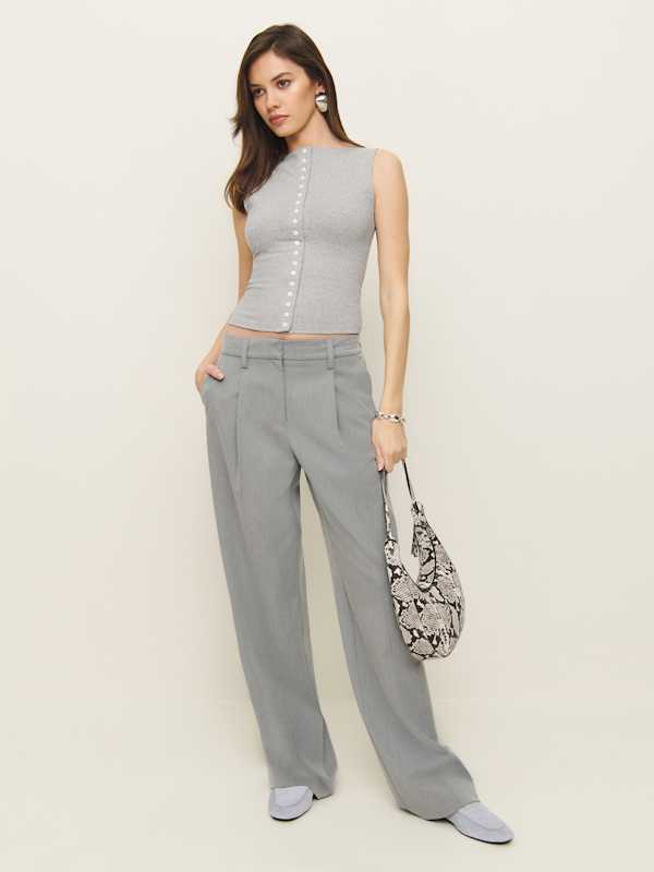 Julie Knit Top - Heather Grey