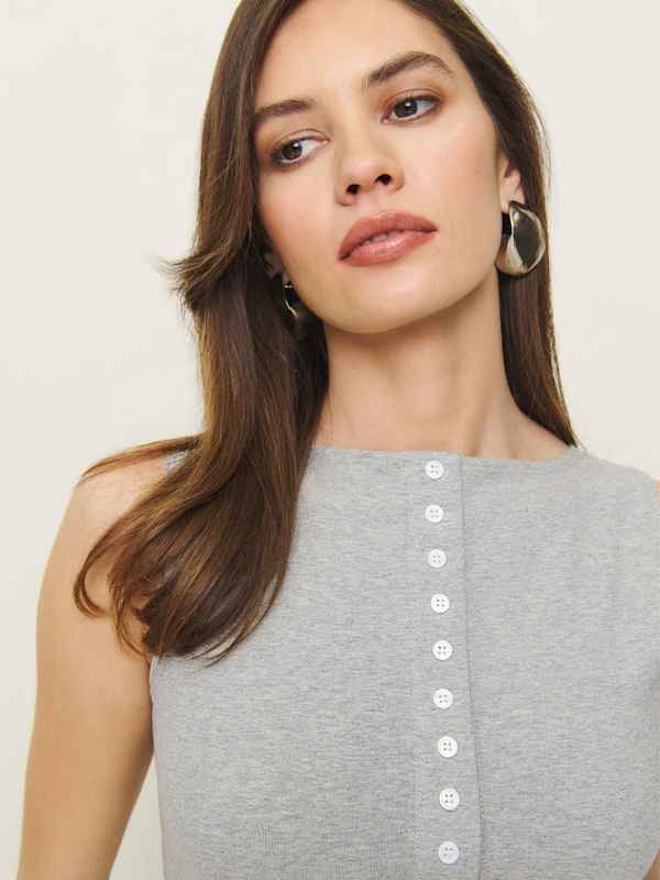 Julie Knit Top - Heather Grey