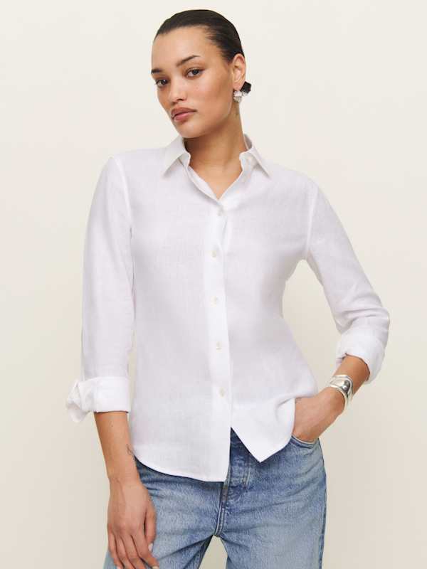 Alfie Linen Shirt - White