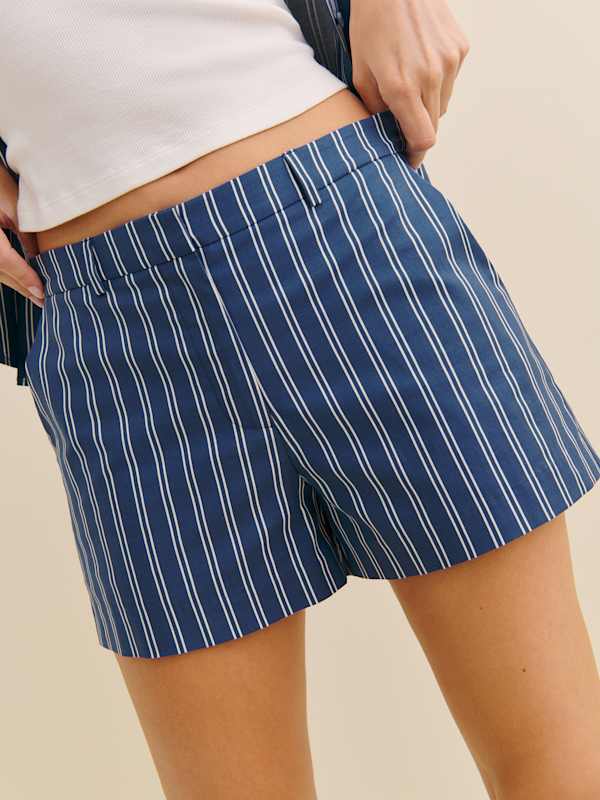 Austin Poplin Short - French Blue Stripe
