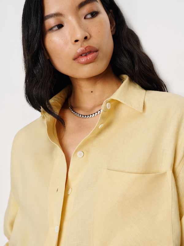 Eli Oversized Linen Shirt - Parmesan