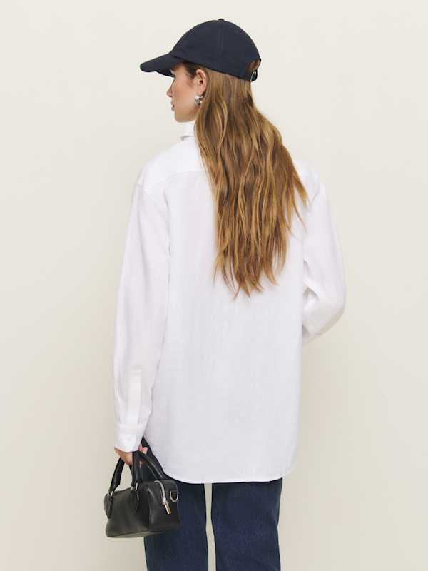 Eli Oversized Linen Shirt - White