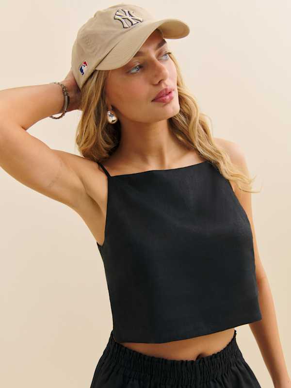Kerri Linen Top - Black