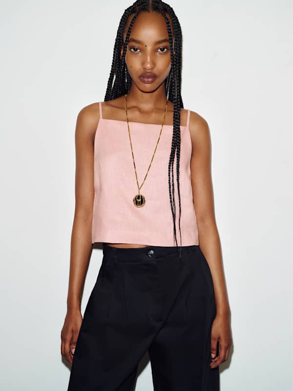 Kerri Linen Top - Lotus