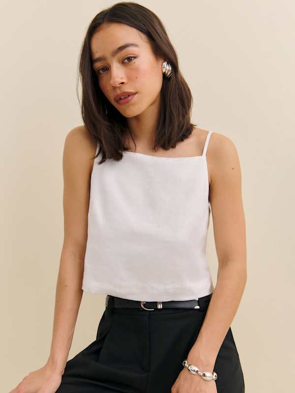 Kerri Linen Top - White