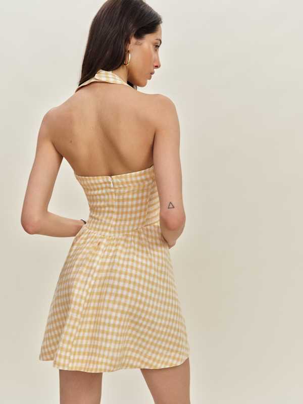 Mariela Linen Dress - Sunshine Check