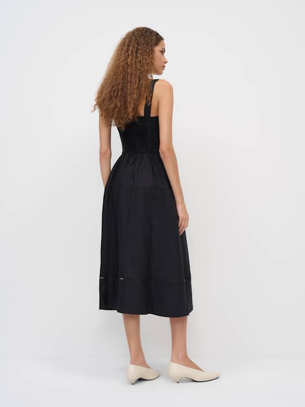 Everett Linen Dress - Black