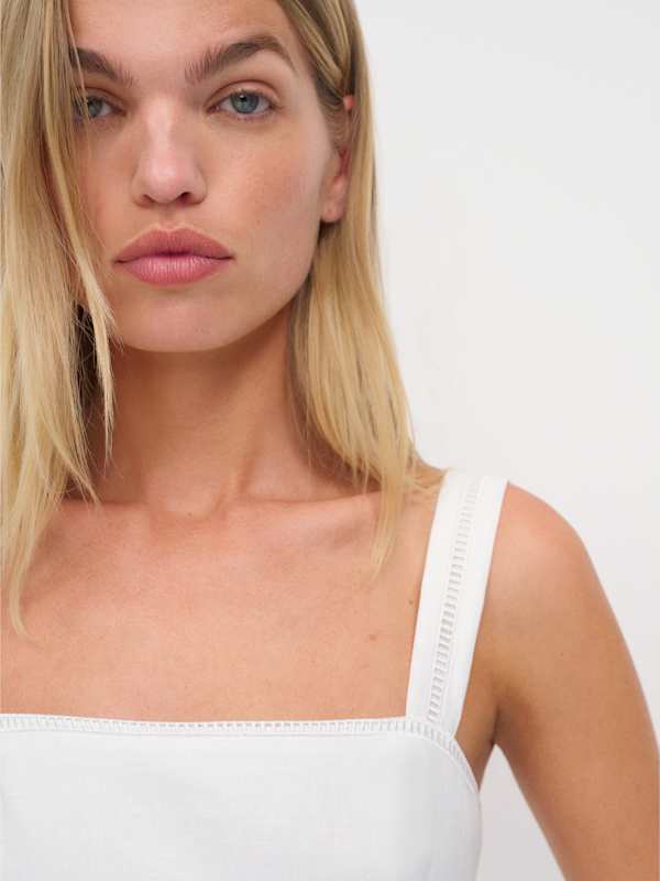 Everett Linen Dress - White