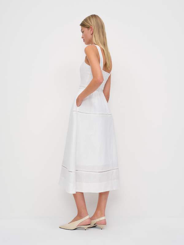 Everett Linen Dress - White