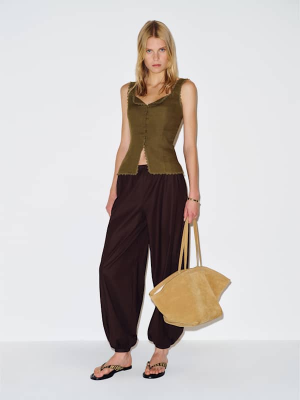 Viola Linen Top - Dark Olive