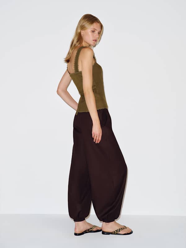 Viola Linen Top - Dark Olive