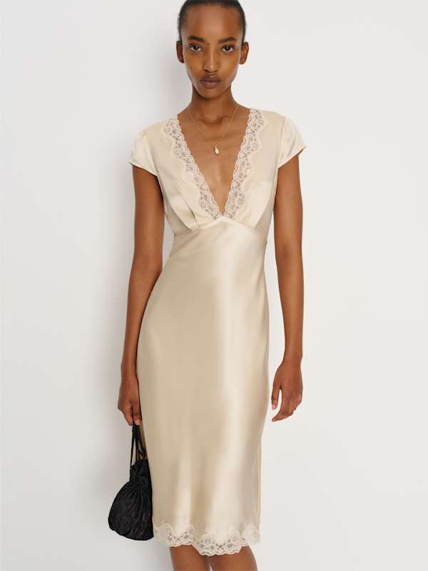 Florence Silk Dress - Almond