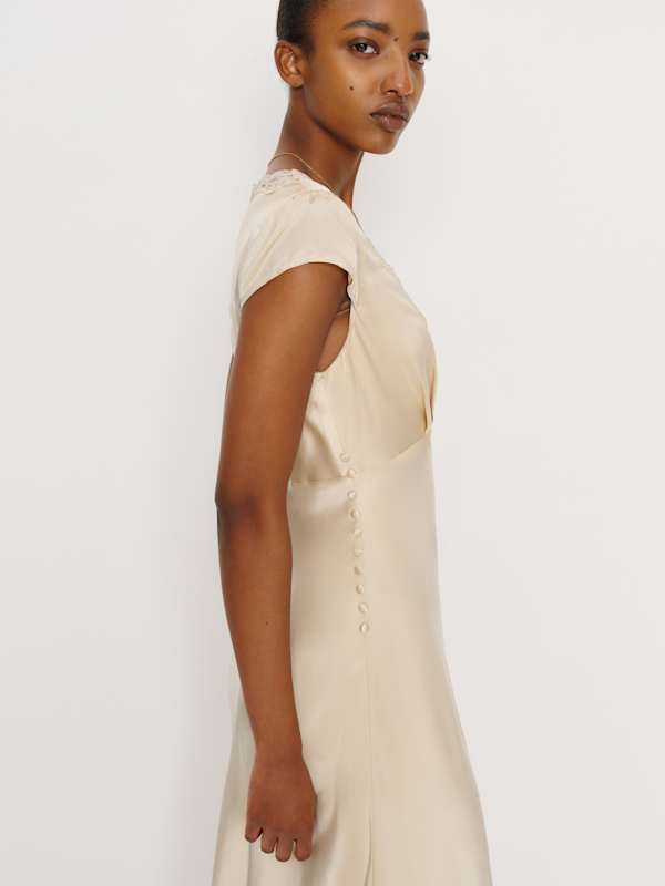 Florence Silk Dress - Almond