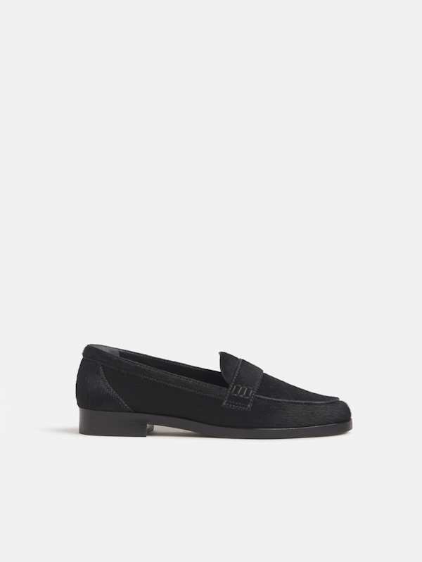 Kaylee Loafer - Black Haircalf