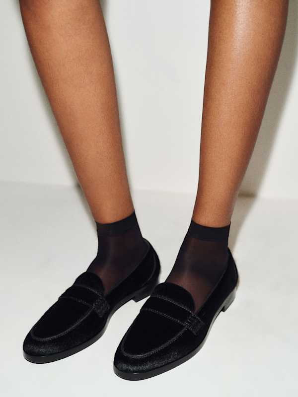 Kaylee Loafer - Black Haircalf