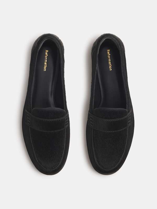 Kaylee Loafer - Black Haircalf