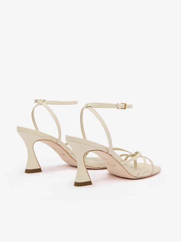 Gen Heeled Sandal - Almond Snake Leather