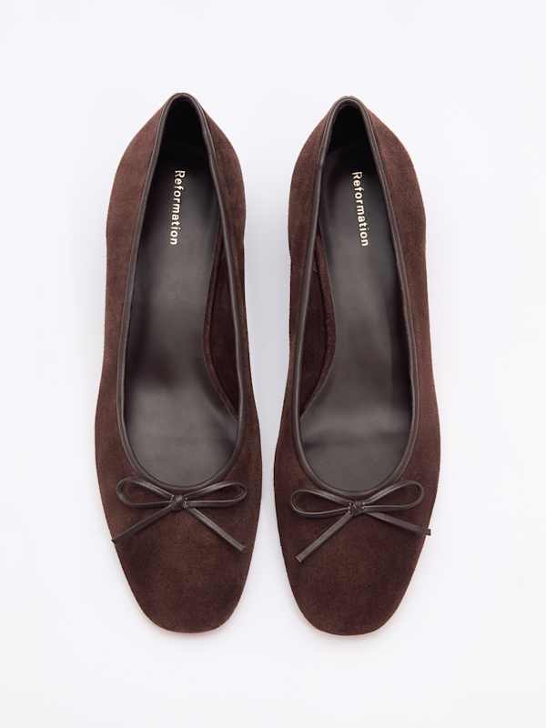 Terry Ballet Pump - Espresso Suede