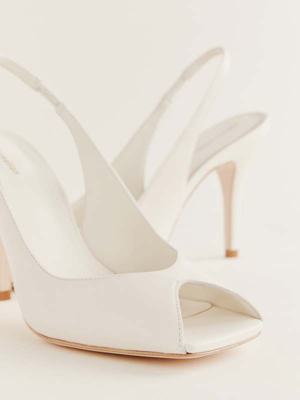 Chaussures &agrave; talons et brides arri&egrave;re Eugenie - Cuir blanc