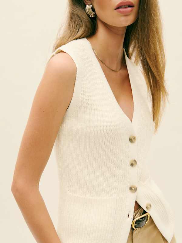 Faye Cotton Sweater Vest - Gossamer