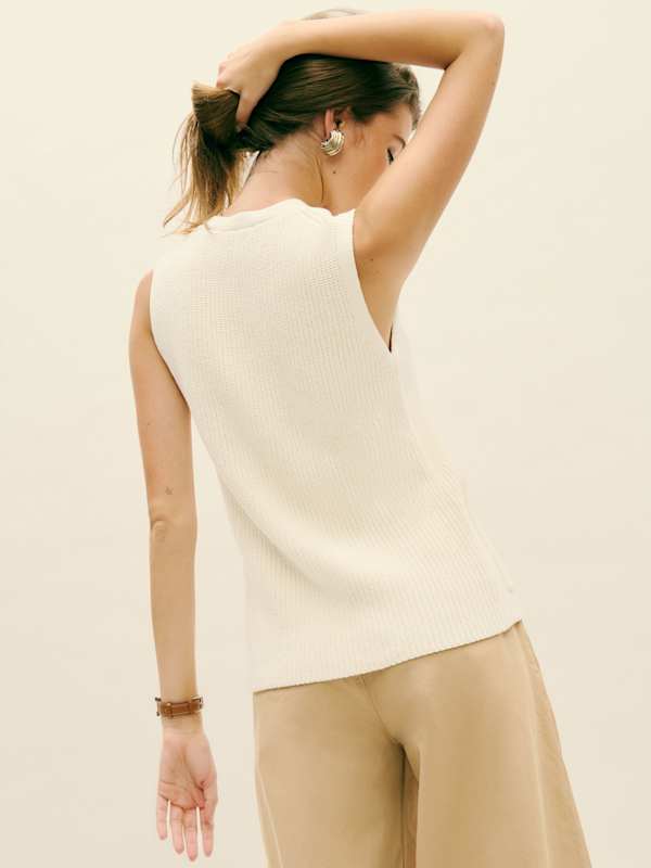 Faye Cotton Sweater Vest - Gossamer