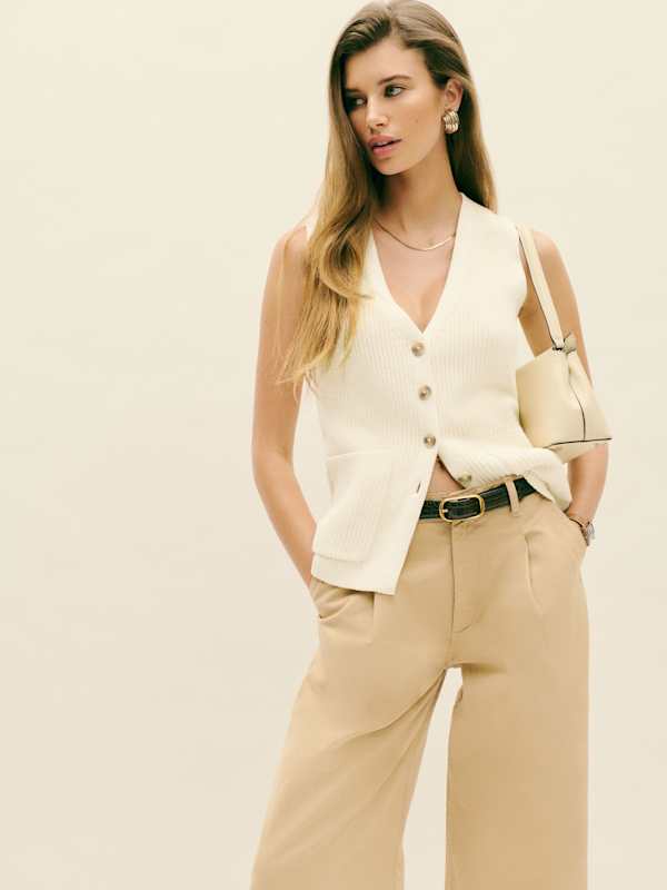Faye Cotton Sweater Vest - Gossamer
