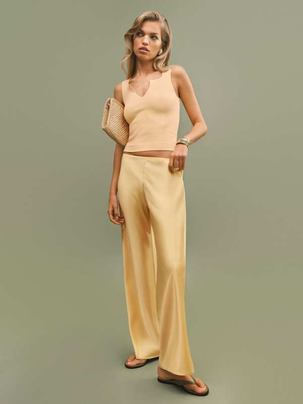 Rylie Cotton Sweater Tank - Parmesan