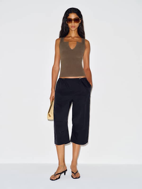 Rylie Cotton Sweater Tank - Putty