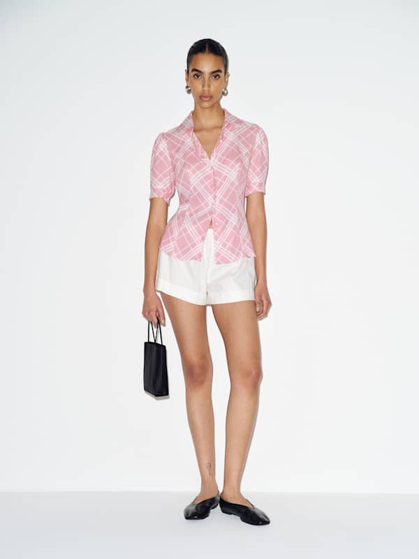 Elani Top - Rosa Plaid